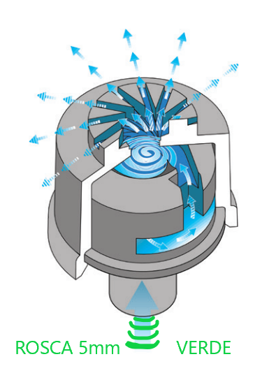 RV- CABEZA TORNADO VERDE 54Lph 360° 3.6Mtrs -101070882